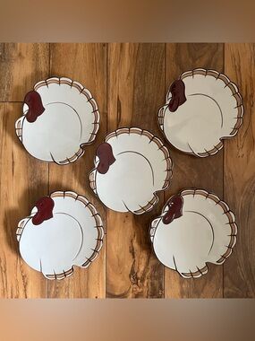 Pottery Barn Gobble Turkey Appetizer Dessert Plates